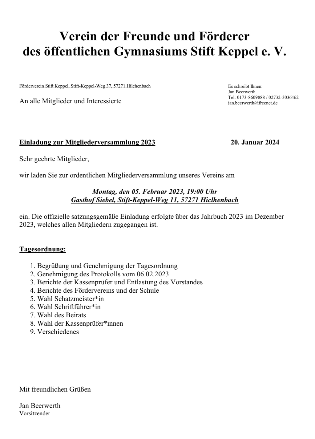 Mitgliederversammlung